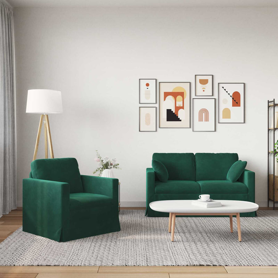 Bank 2 pcs Donkergroen