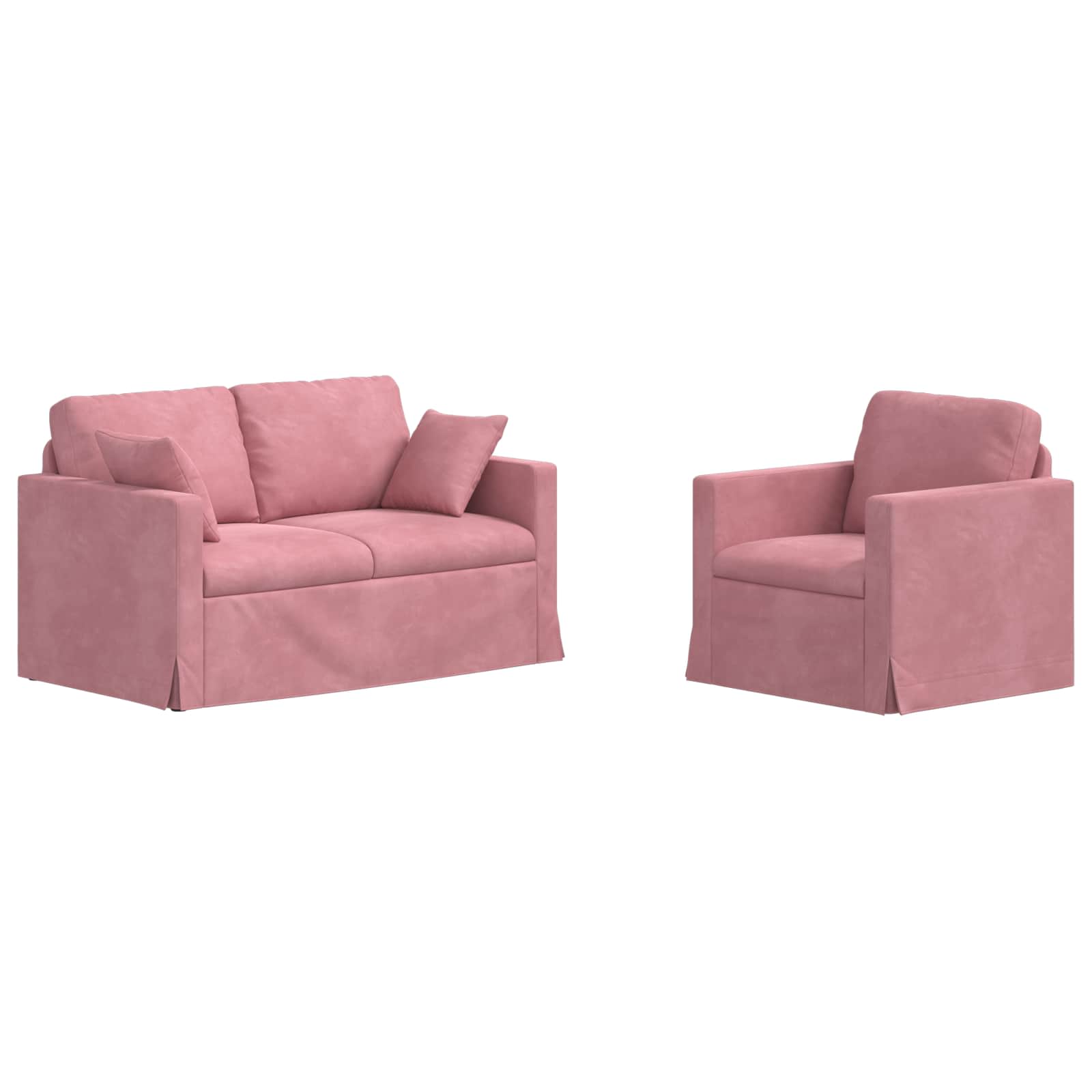 Bank 2 pcs Roze Totale afmetingen: 138 x 78 x 80 cm (B x D x H)