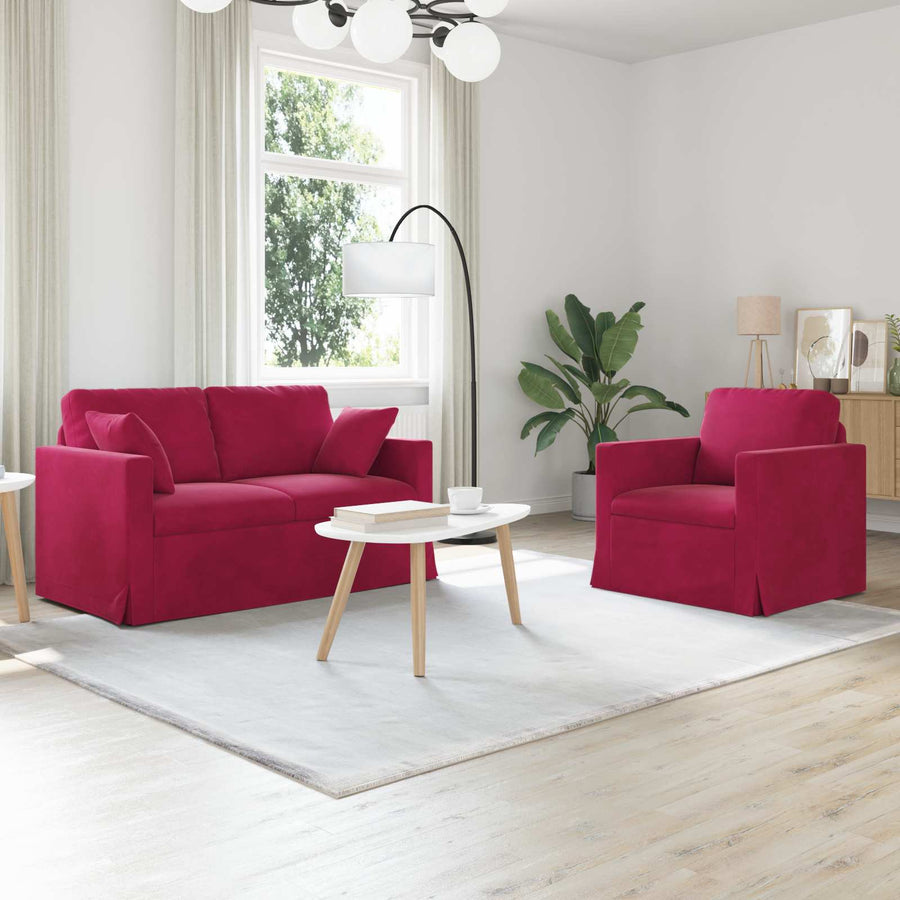 Bank 2 pcs Wijnrood