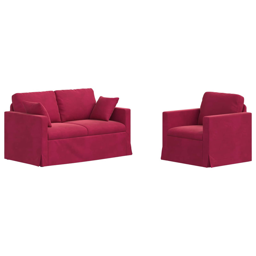 Bank 2 pcs Wijnrood