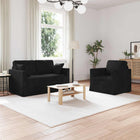 Bankstel 2-delig zwart 138x78x80 cm fluweel