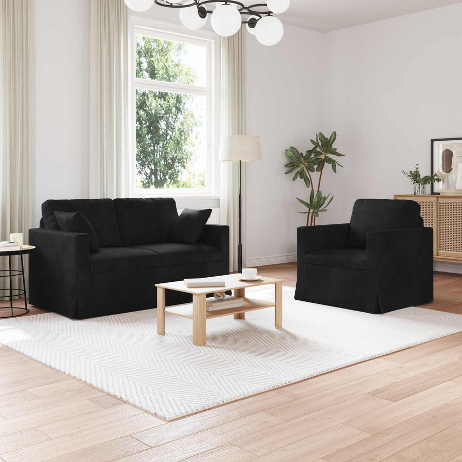 Bank 2 pcs Zwart