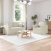 Bankstel 2-delig crème 138x78x80 cm fluweel