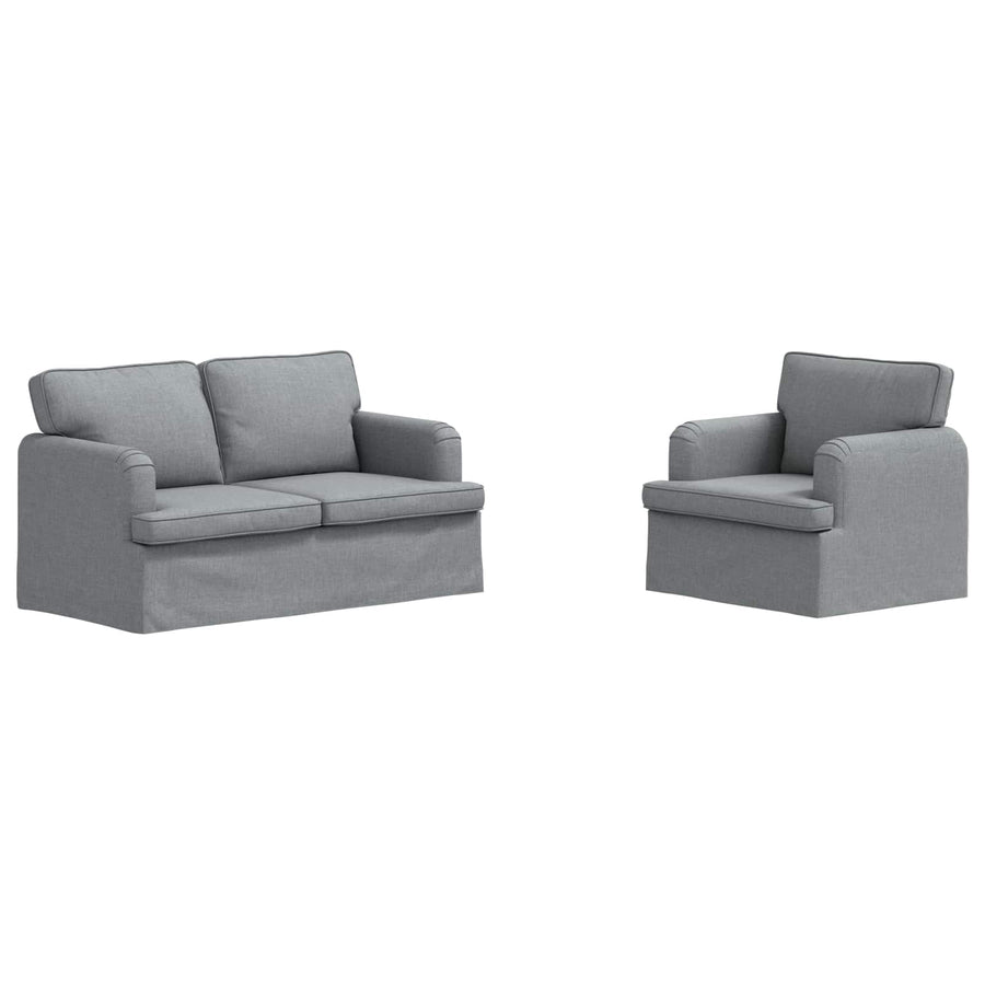 Bank 2 pcs Lichtgrijs Metaal