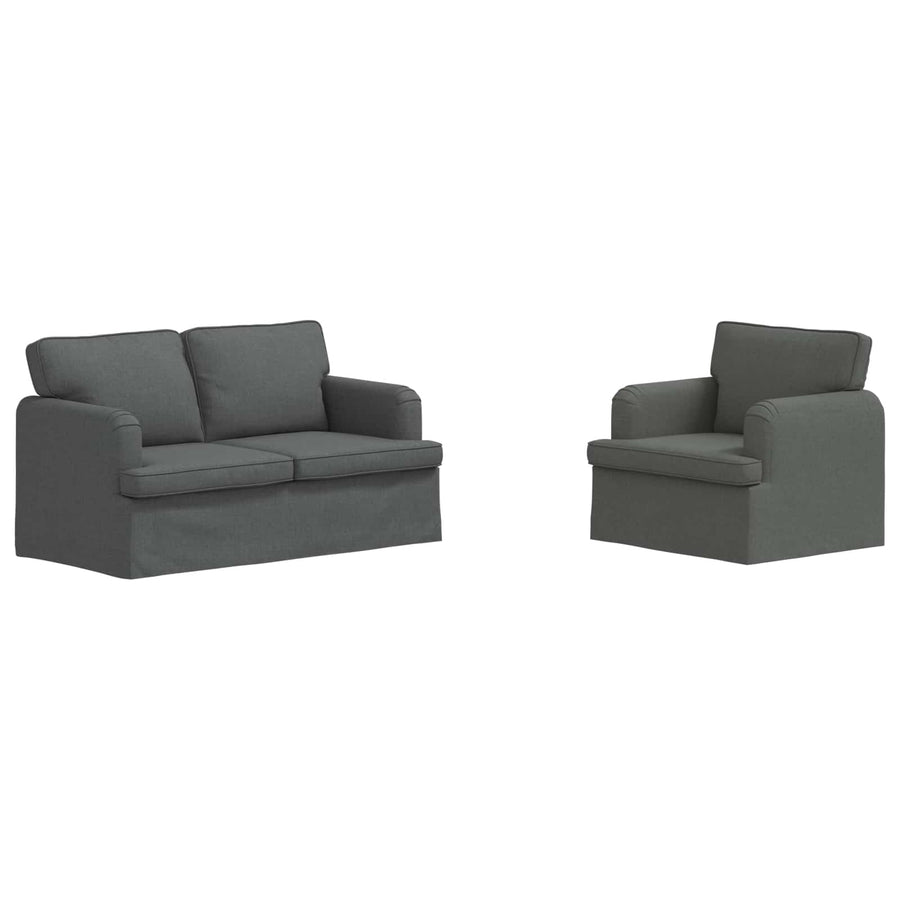 Bank 2 pcs Donkergrijs Metaal
