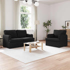 Modulaire bank 2 delen zwart 144x80x85 cm