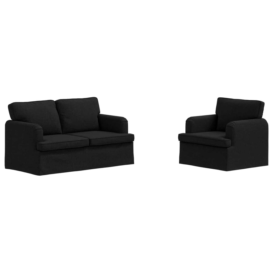 Bank 2 pcs Zwart Metaal