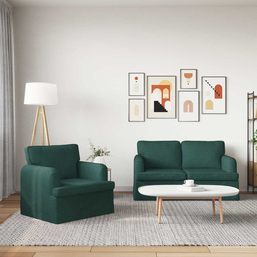 Bank 2 pcs Donkergroen Metaal