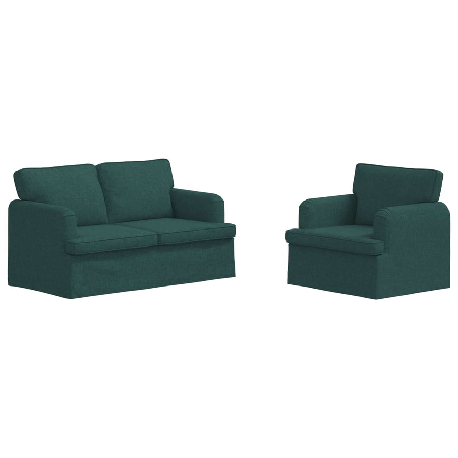 Bank 2 pcs Donkergroen Metaal
