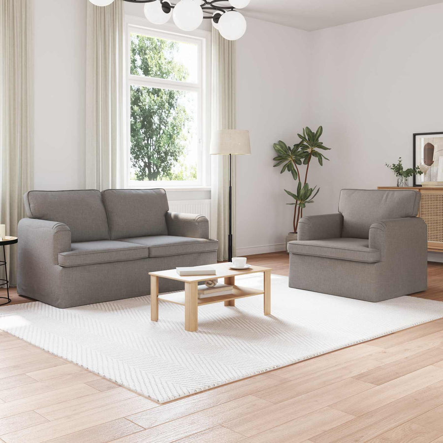 Bank 2 pcs Taupe Metaal