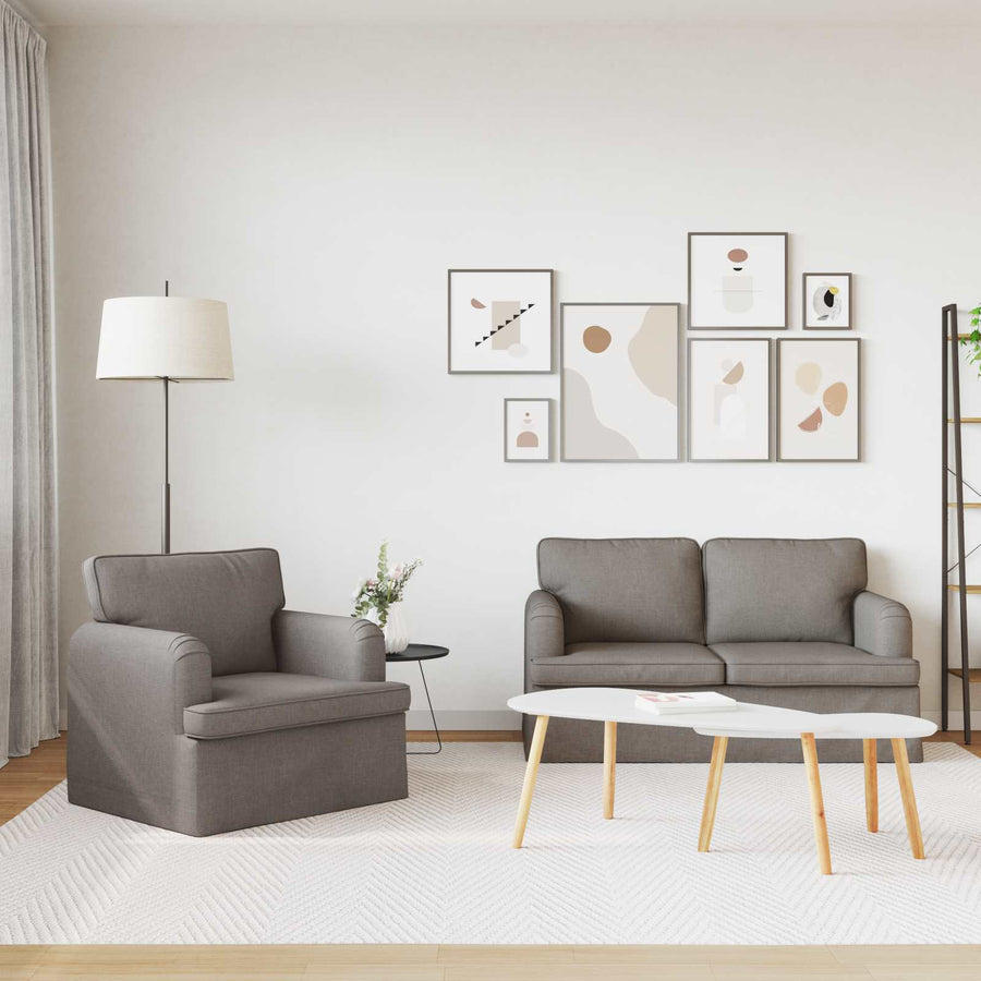 Bank 2 pcs Taupe Metaal
