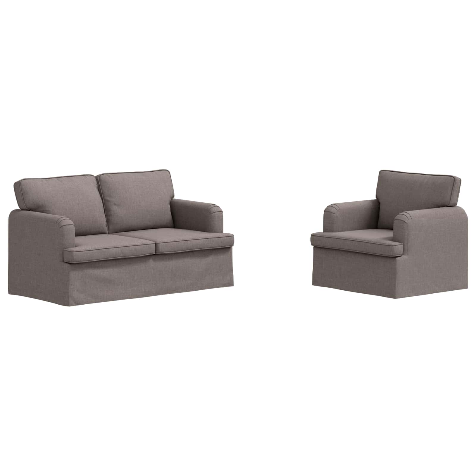 Bank 2 pcs Taupe Metaal