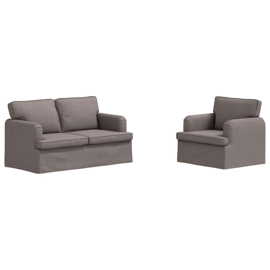 Bank 2 pcs Taupe Metaal