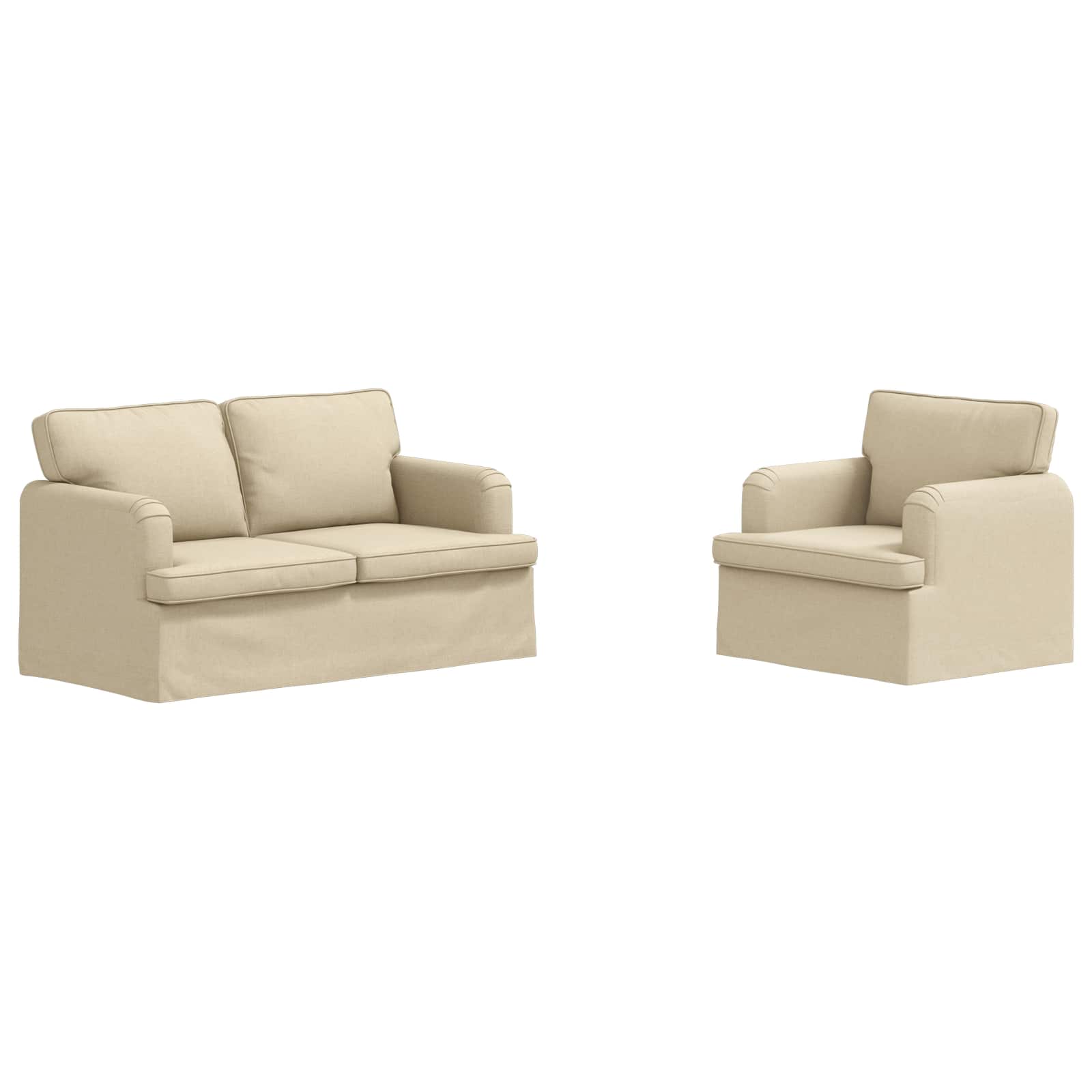Bank 2 pcs Crème Metaal