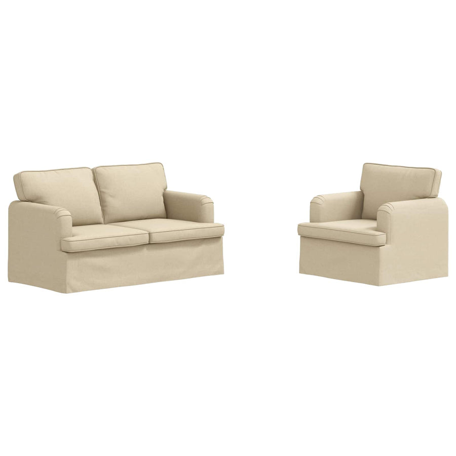 Bank 2 pcs Crème Metaal