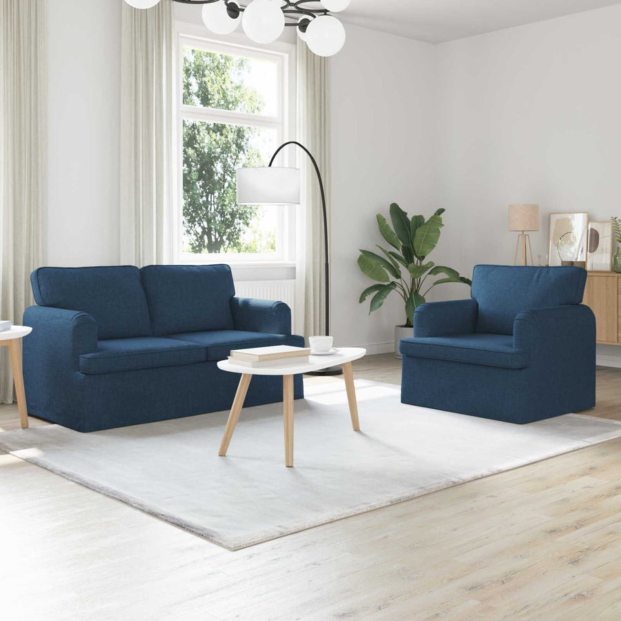 Bank 2 pcs Blauw Metaal