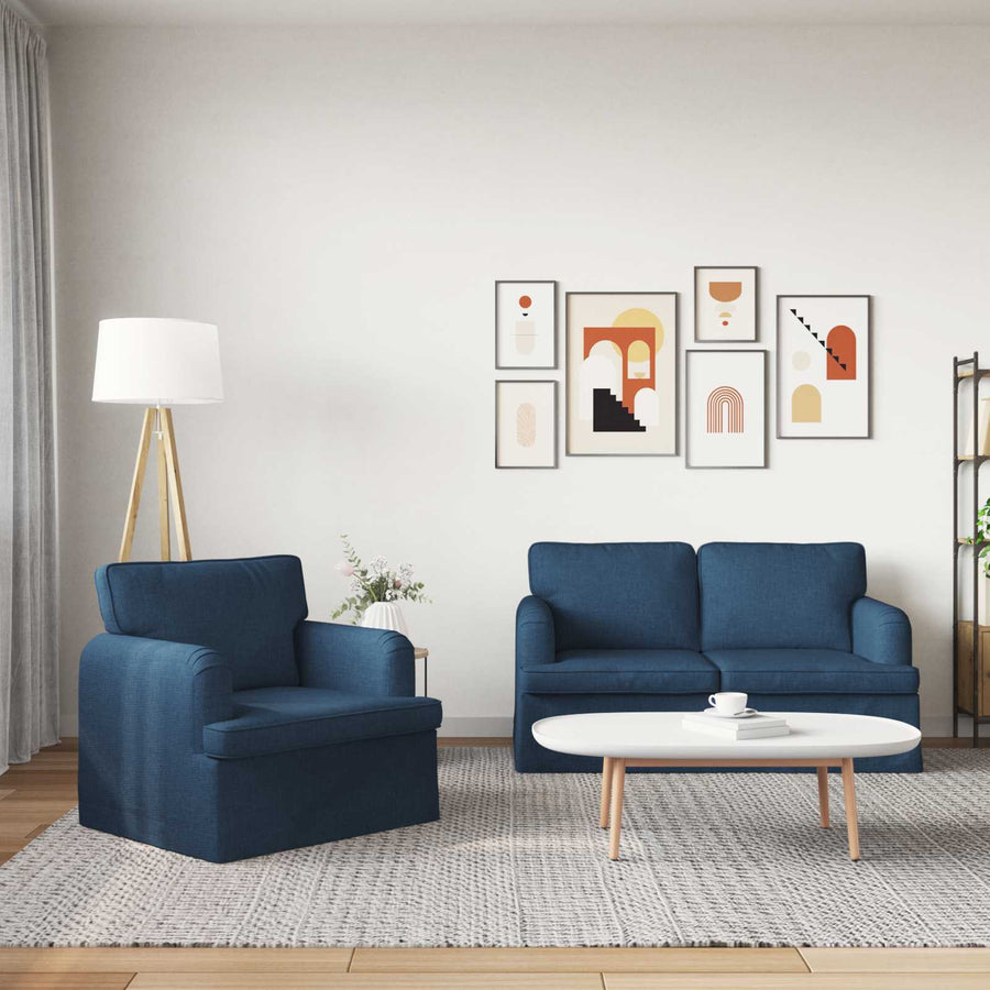 Bank 2 pcs Blauw Metaal