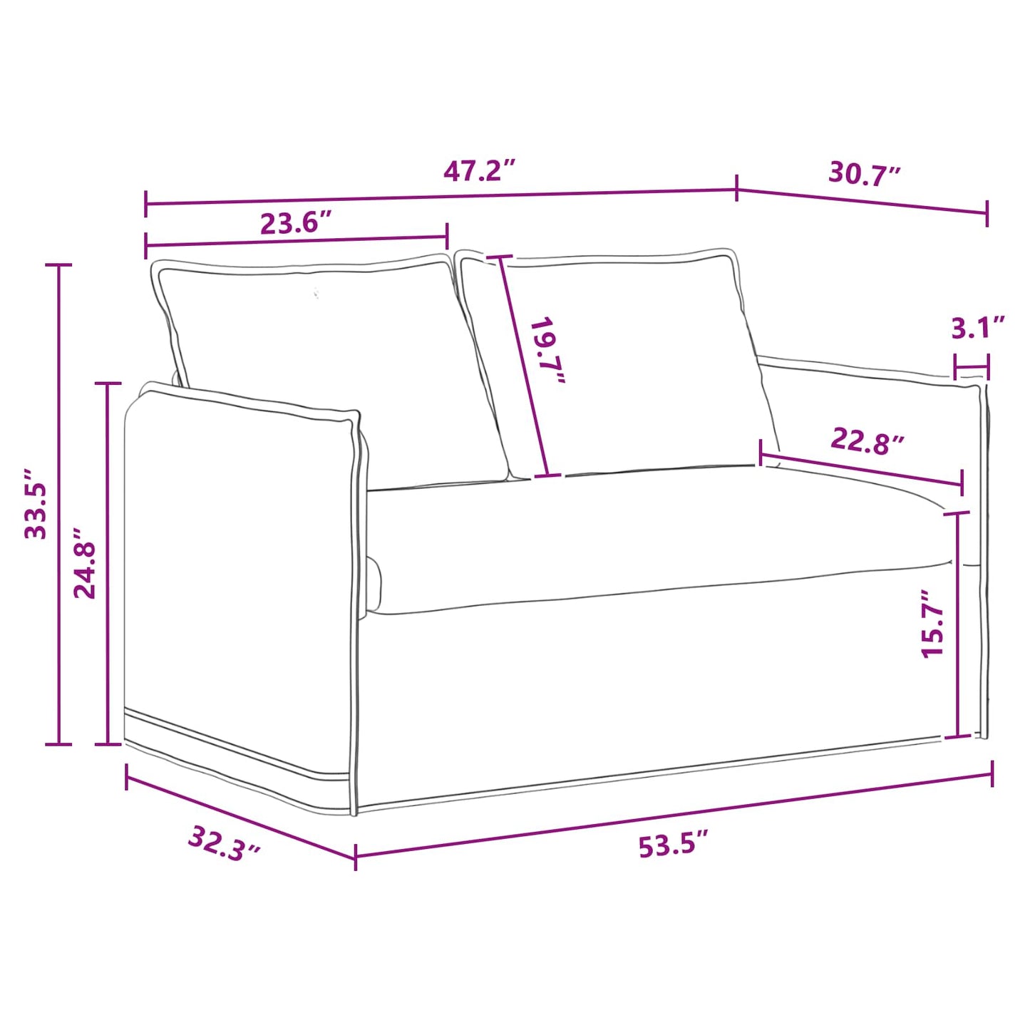 Bank 120cm 2 pcs Donkergrijs Metaal