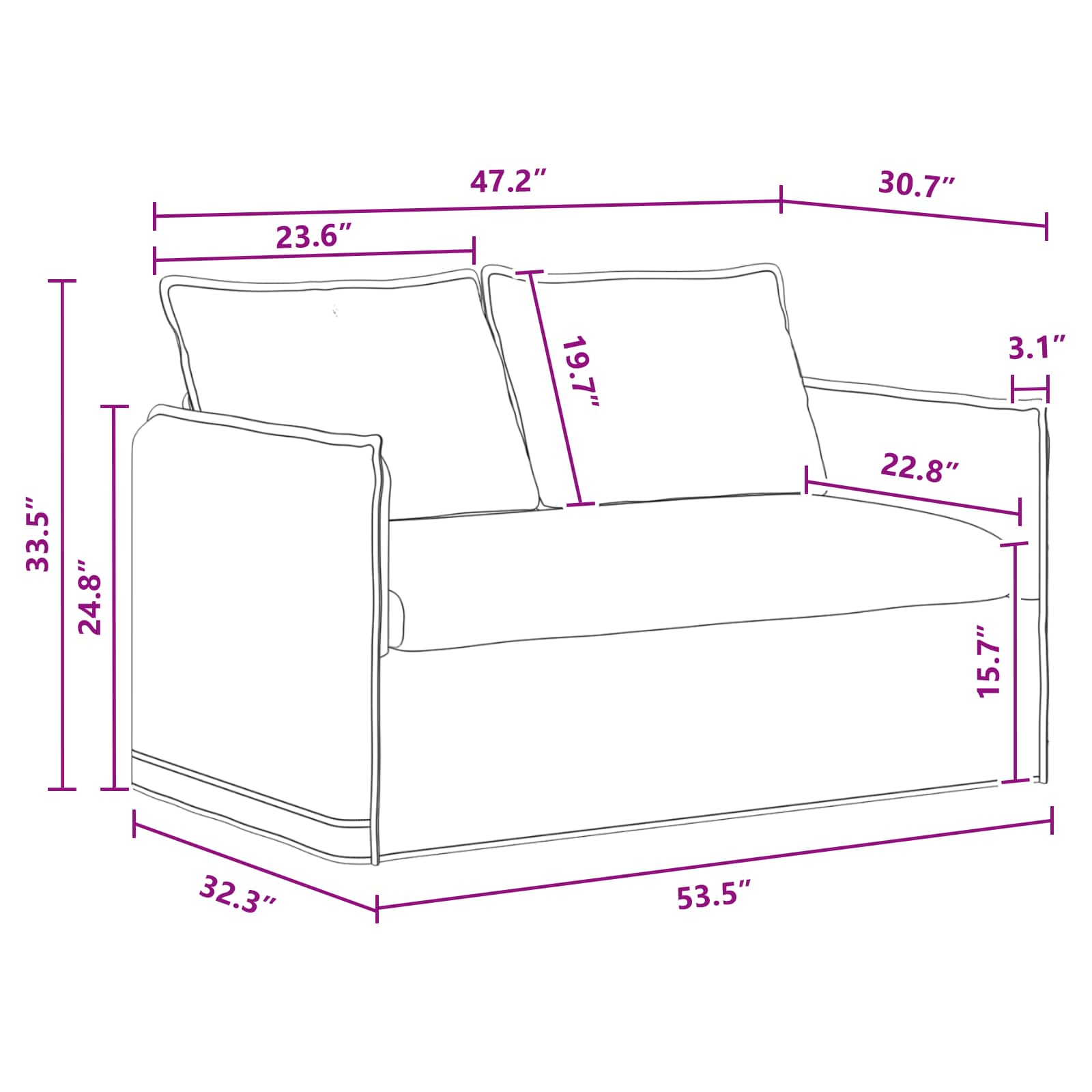 Bank 120cm 2 pcs Donkergrijs Metaal