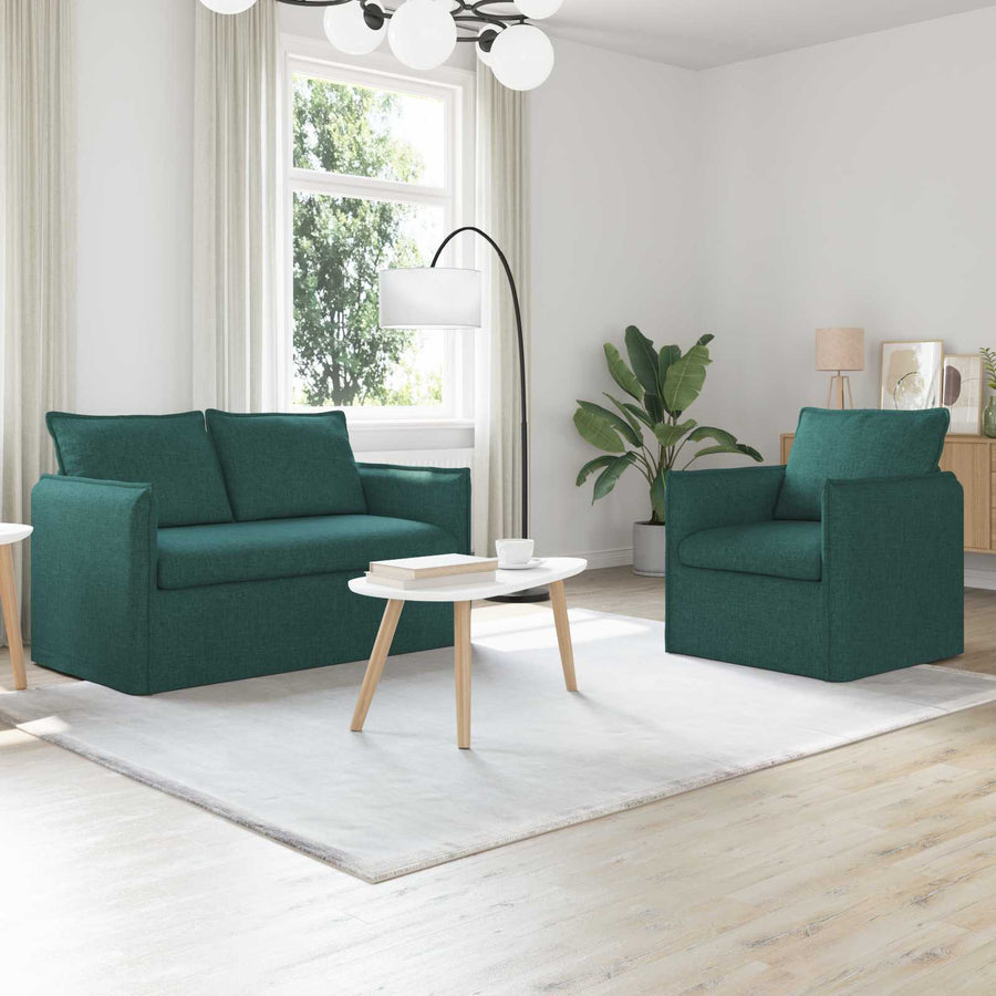 Bank 2 pcs Donkergroen Metaal