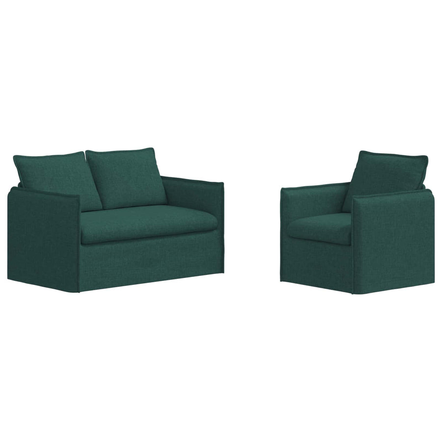 Bank 2 pcs Donkergroen Metaal