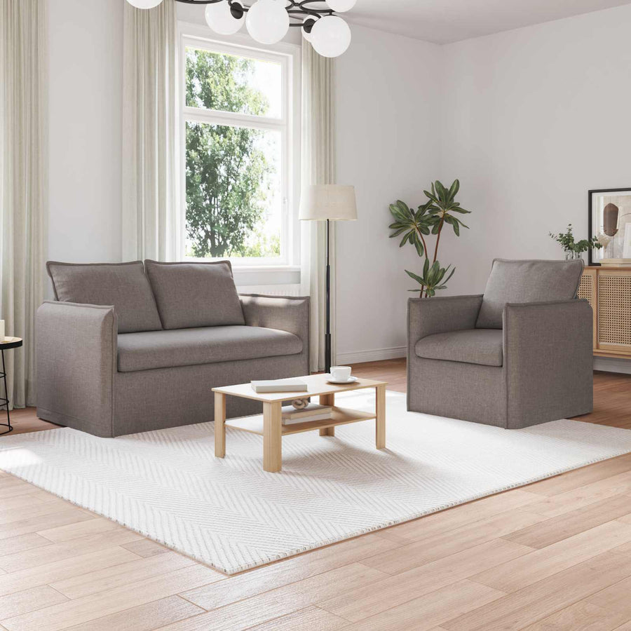 Bank 120cm 2 pcs Taupe Metaal