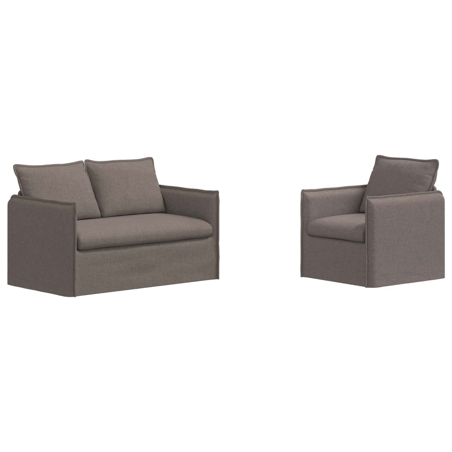 Bank 120cm 2 pcs Taupe Metaal