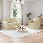 Sofa 2 pcs Cream 196 x 82 x 85 cm Fabric