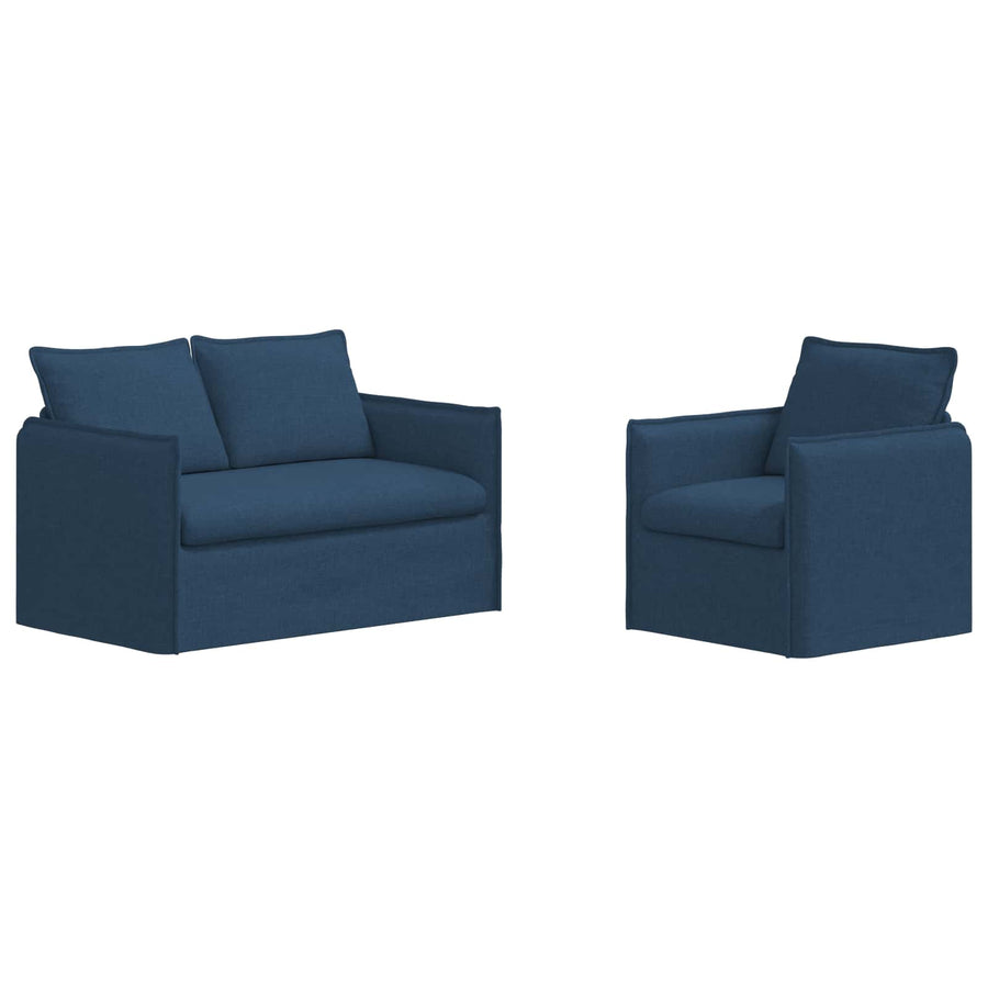 Bank 120cm 2 pcs Blauw Metaal