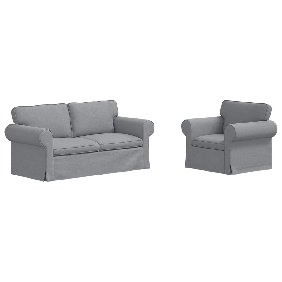 Bank 2 pcs Lichtgrijs Metaal