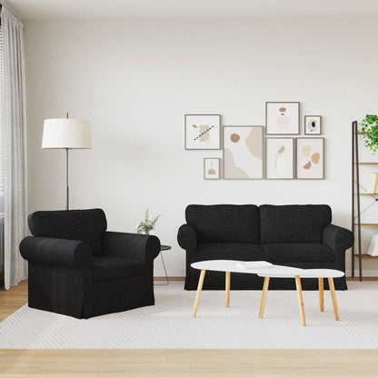 Bank 2 pcs Zwart Metaal