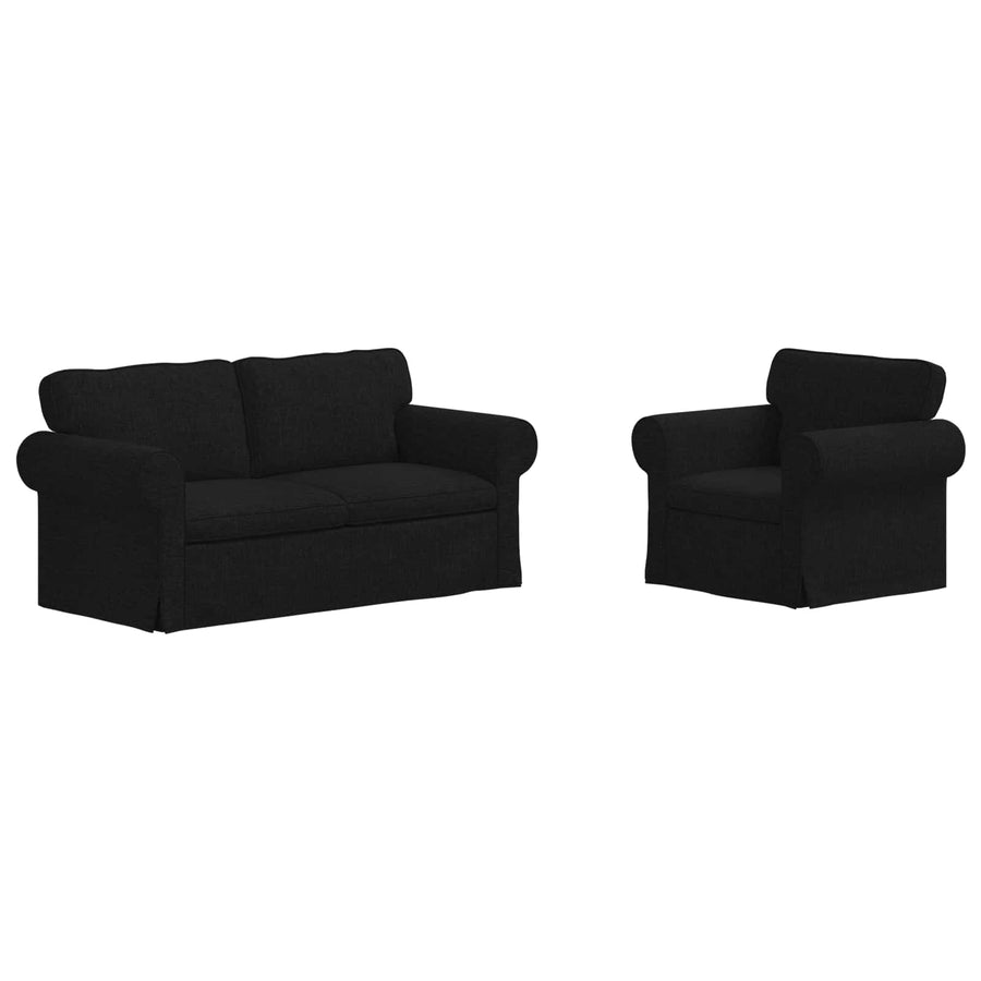 Bank 2 pcs Zwart Metaal