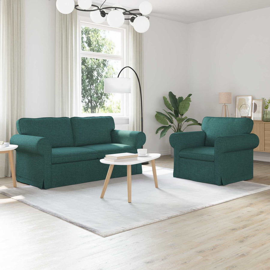 Bank 2 pcs Donkergroen Metaal