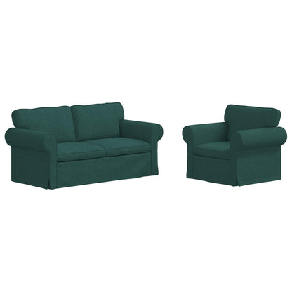 Bank 2 pcs Donkergroen Metaal