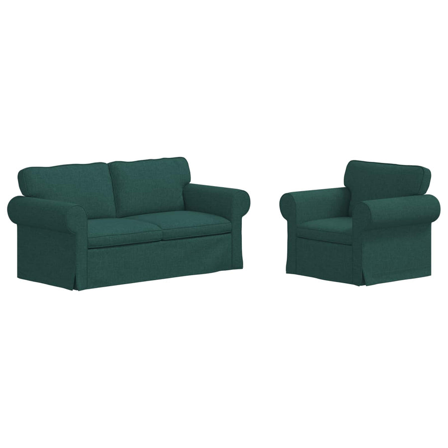 Bank 2 pcs Donkergroen Metaal