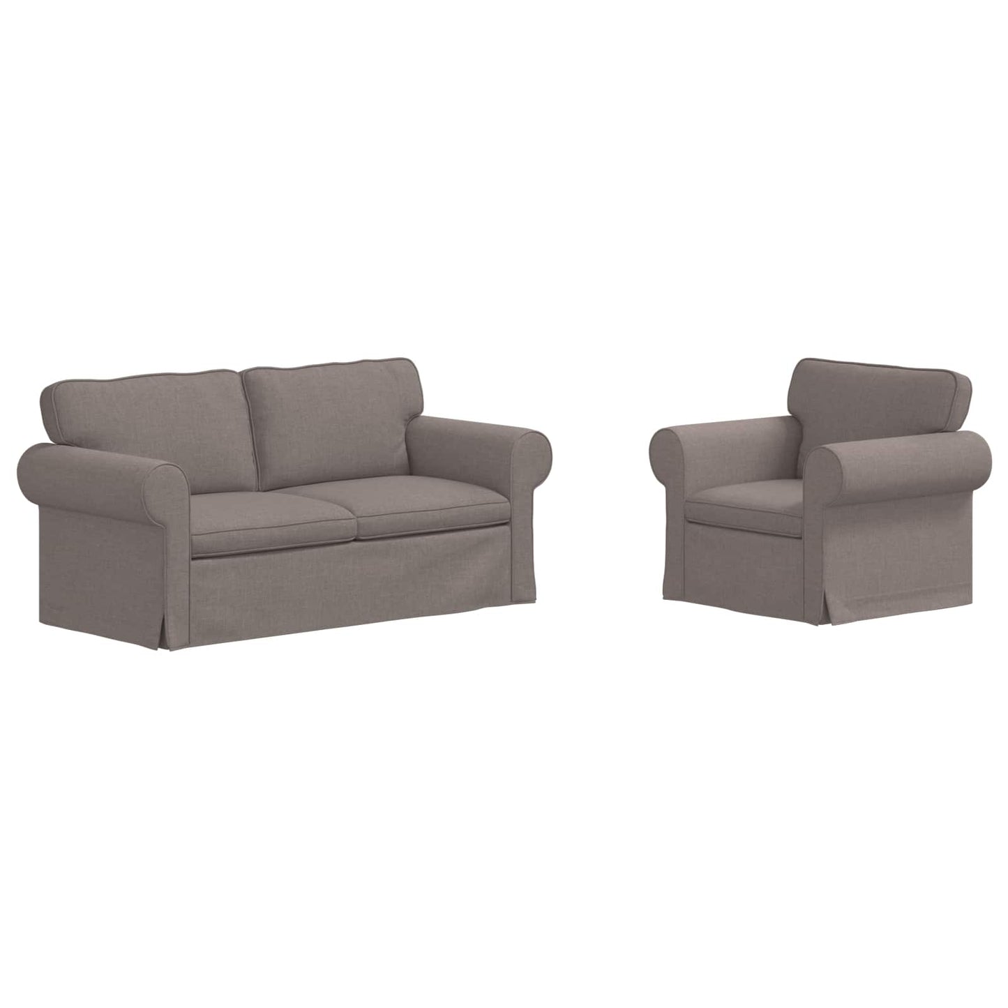 Bank 2 pcs Taupe Metaal