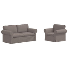 Bank 2 pcs Taupe Metaal
