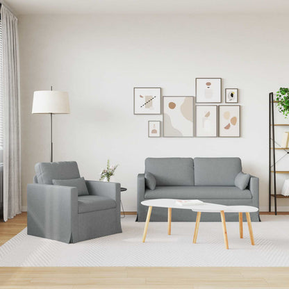 Bank 2 pcs Lichtgrijs Metaal