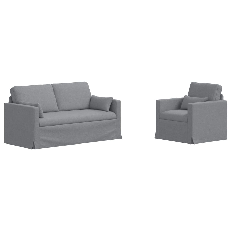 Bank 2 pcs Lichtgrijs Metaal