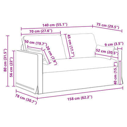 Bank 2 pcs Lichtgrijs Metaal