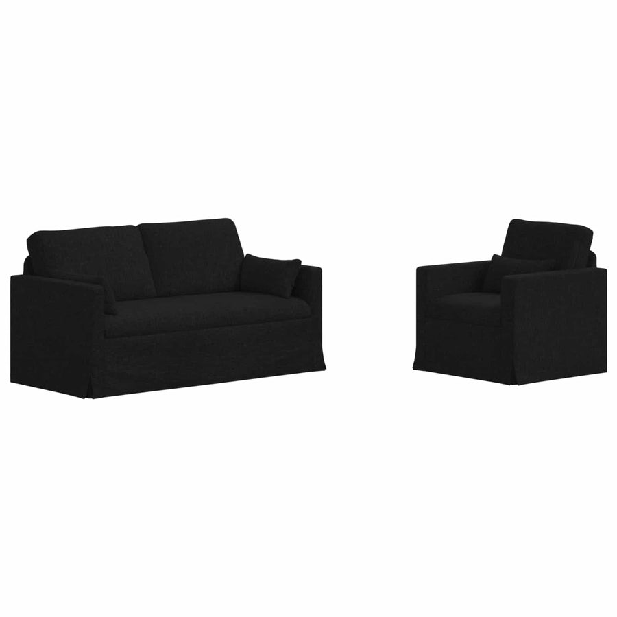 Bank 2 pcs Zwart Metaal