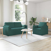 Bank 2-delig donkergroen stof 158x78x80 cm