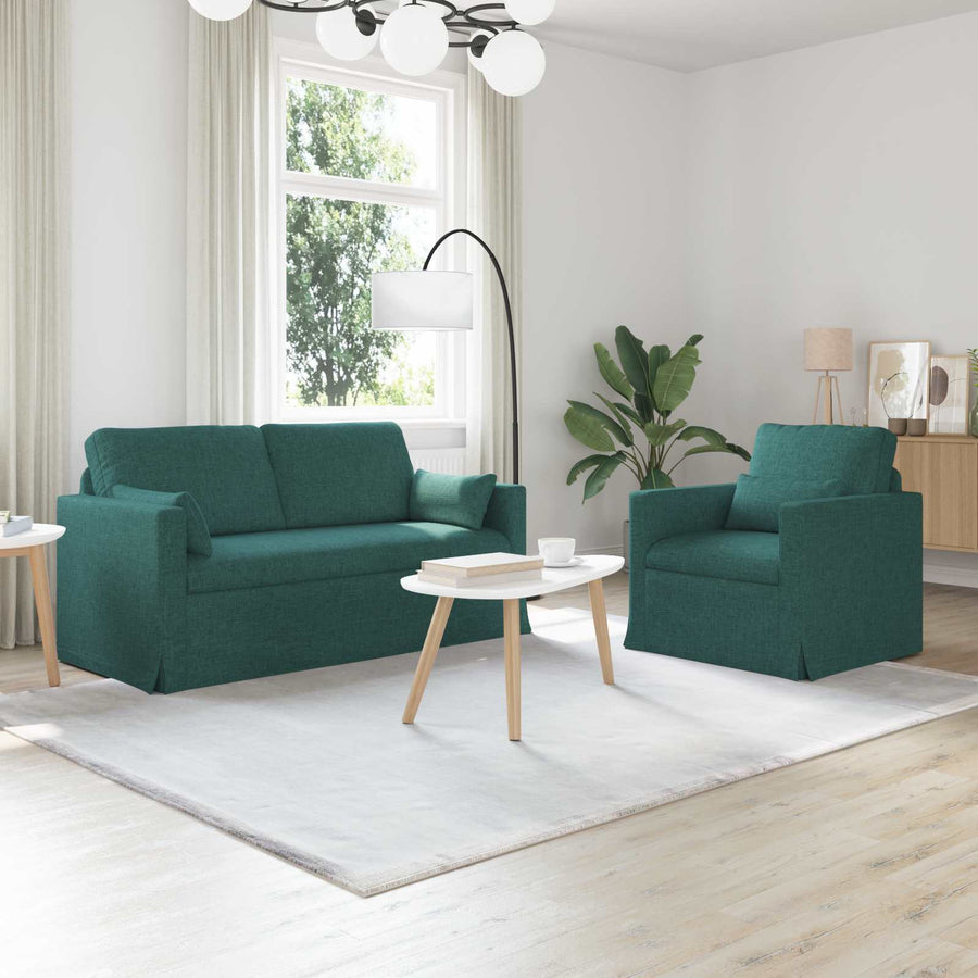 Bank 2 pcs Donkergroen Metaal