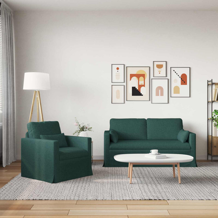 Bank 2 pcs Donkergroen Metaal