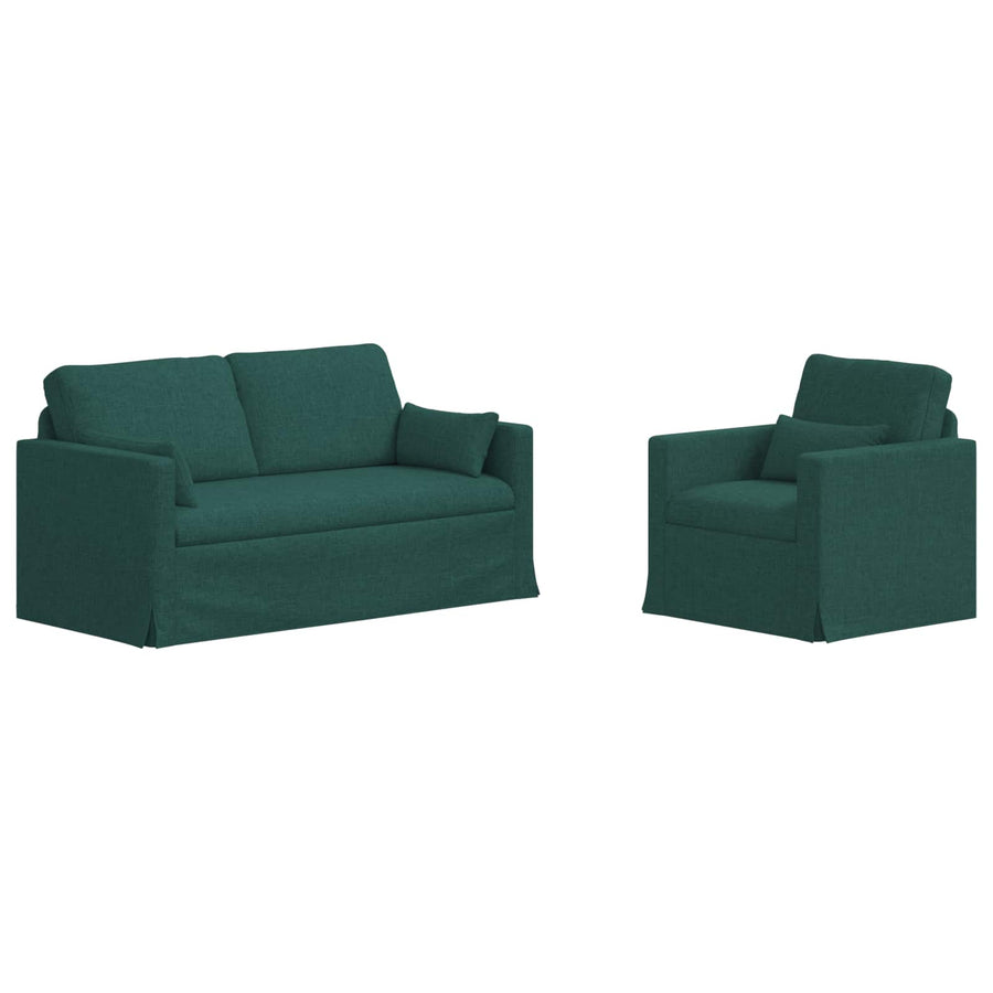 Bank 2 pcs Donkergroen Metaal