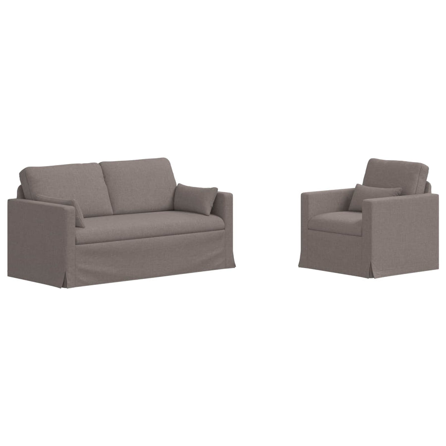 Bank 2 pcs Taupe Metaal
