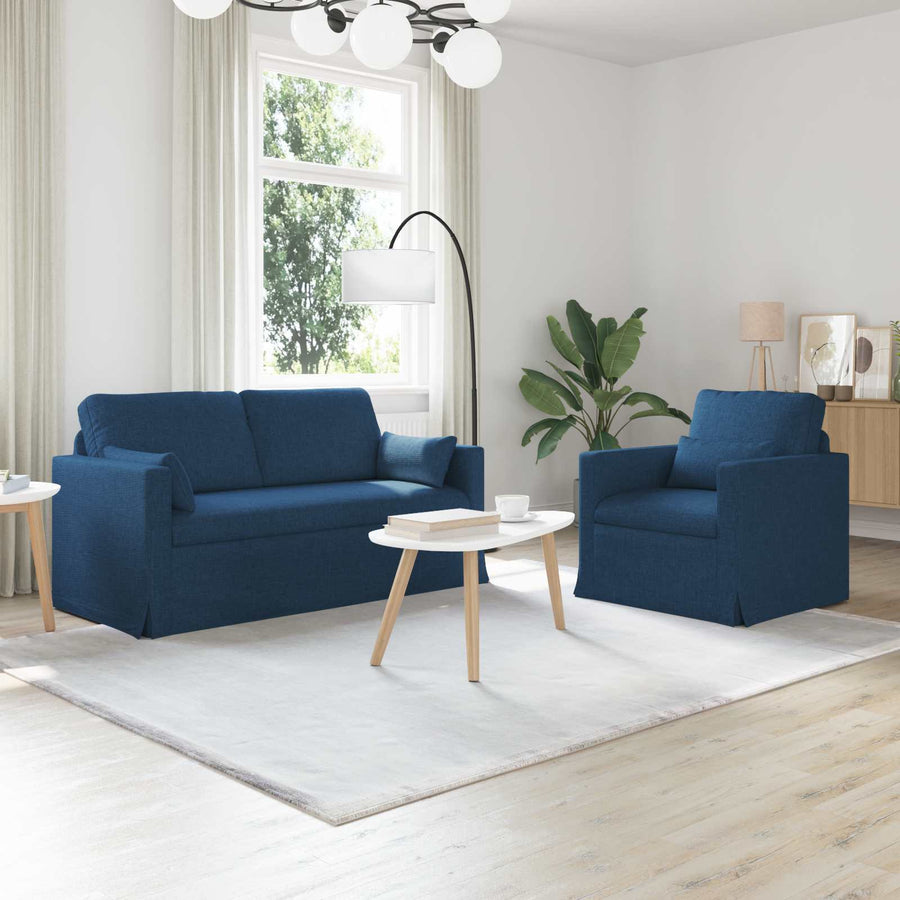 Bank 2 pcs Blauw Metaal