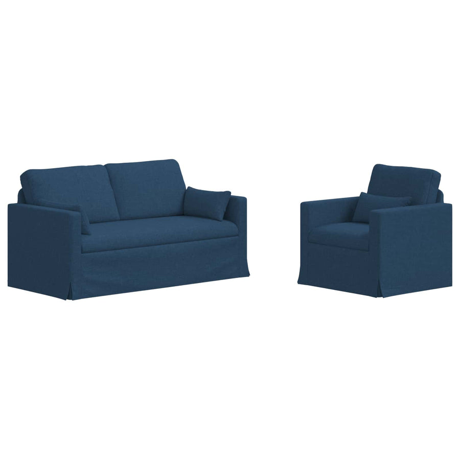 Bank 2 pcs Blauw Metaal