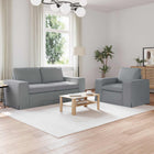 Sofa 2 pcs Light Grey 182 x 80 x 82 cm Fabric