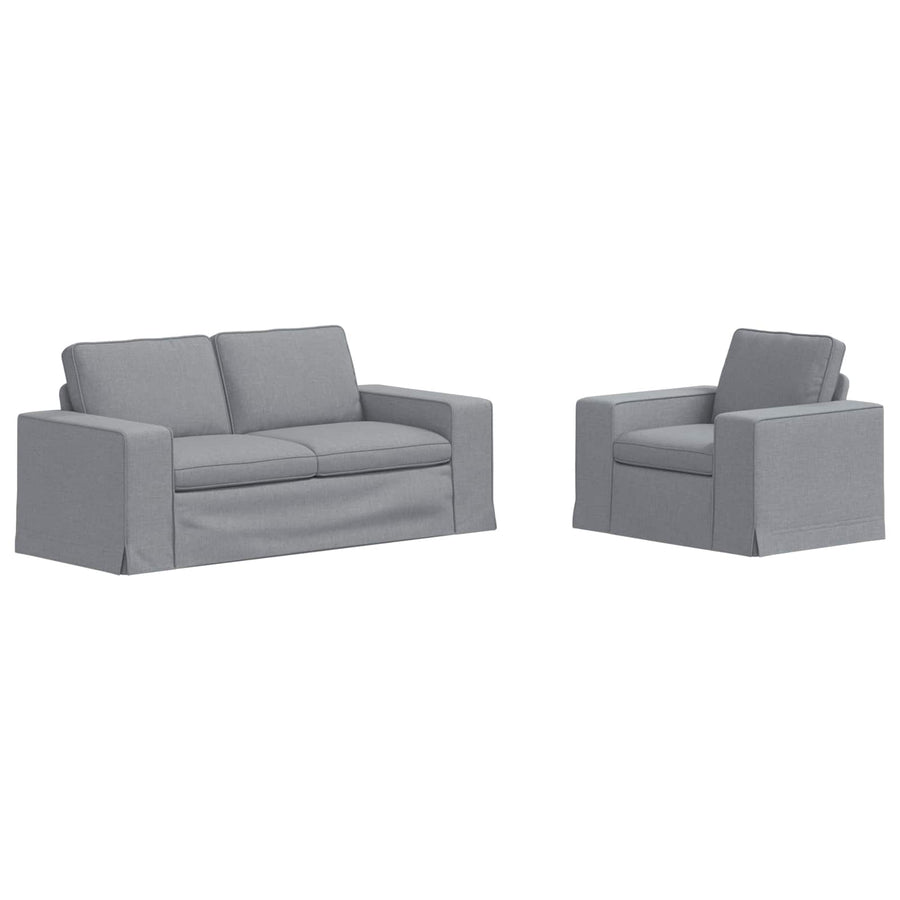Bank 2 pcs Lichtgrijs Metaal
